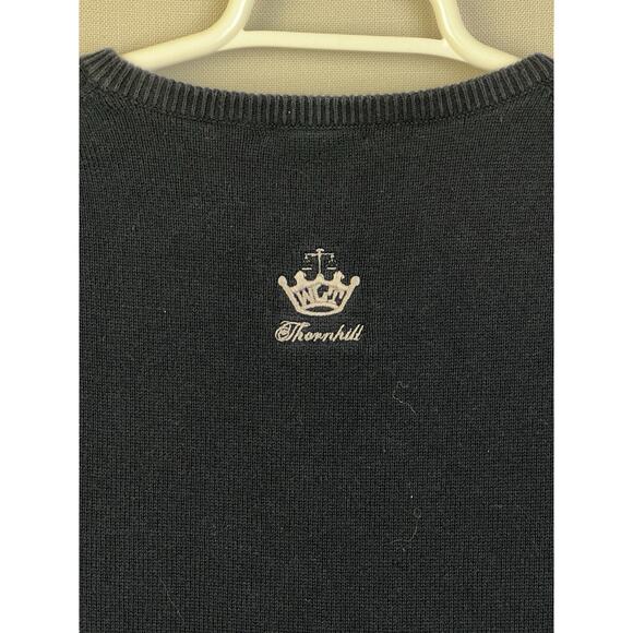 J Crew Argyle Sweater Vest Men Large Blue Crown Embroidery V Neck Cotton Preppy - Picture 4 of 10